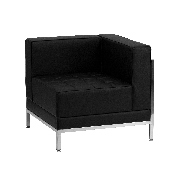 HERCULES Imagination Series Contemporary Black LeatherSoft Right Corner Chair with Encasing Frame, ZB-IMAG-RIGHT-CORNER-GG