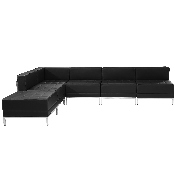 HERCULES Imagination Series Black LeatherSoft Sectional Configuration, 6 Pieces, ZB-IMAG-SECT-SET10-GG, ZB-IMAG-SECT-SET10-GG