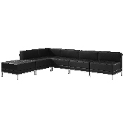 HERCULES Imagination Series Black LeatherSoft Sectional Configuration, 6 Pieces, ZB-IMAG-SECT-SET10-GG, ZB-IMAG-SECT-SET10-GG