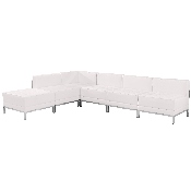 HERCULES Imagination Series Melrose White LeatherSoft Sectional Configuration, 6 Pieces, ZB-IMAG-SECT-SET10-WH-GG