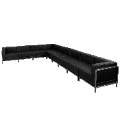 HERCULES Imagination Series Black LeatherSoft Sectional Configuration, 9 Pieces, ZB-IMAG-SECT-SET3-GG, ZB-IMAG-SECT-SET3-GG