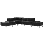 HERCULES Imagination Series Black LeatherSoft Sectional Configuration, 6 Pieces, ZB-IMAG-SECT-SET8-GG