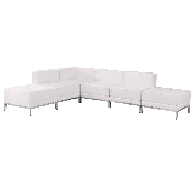 HERCULES Imagination Series Melrose White LeatherSoft Sectional Configuration, 6 Pieces, ZB-IMAG-SECT-SET8-WH-GG