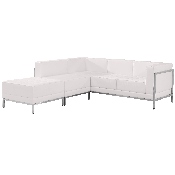HERCULES Imagination Series Melrose White LeatherSoft Sectional Configuration, 3 Pieces, ZB-IMAG-SECT-SET9-WH-GG