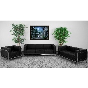 HERCULES Imagination Series Black LeatherSoft 3 Piece Sofa Set, ZB-IMAG-SET1-GG