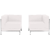 HERCULES Imagination Series Melrose White LeatherSoft 2 Piece Corner Chair Set, ZB-IMAG-SET10-WH-GG