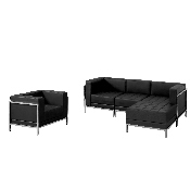 HERCULES Imagination Series Black LeatherSoft Sectional & Chair, 5 Pieces, ZB-IMAG-SET12-GG