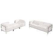 HERCULES Imagination Series Melrose White LeatherSoft Sofa & Lounge Chair Set, 4 Pieces, ZB-IMAG-SET15-WH-GG