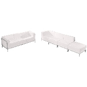 HERCULES Imagination Series Melrose White LeatherSoft Sofa & Lounge Chair Set, 5 Pieces, ZB-IMAG-SET16-WH-GG