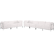 HERCULES Imagination Series Melrose White LeatherSoft Sofa Set, 5 Pieces, ZB-IMAG-SET17-WH-GG