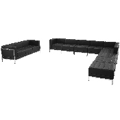 HERCULES Imagination Series Black LeatherSoft Sectional & Sofa Set, 10 Pieces, ZB-IMAG-SET19-GG