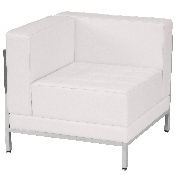 HERCULES Imagination Series Melrose White LeatherSoft Sofa, Lounge & Ottoman Set, 12 Pieces, ZB-IMAG-SET21-WH-GG