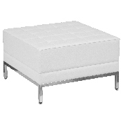 HERCULES Imagination Series Melrose White LeatherSoft Sofa, Lounge & Ottoman Set, 12 Pieces, ZB-IMAG-SET21-WH-GG