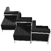 HERCULES Imagination Series Black LeatherSoft 5 Piece Chair & Ottoman Set, ZB-IMAG-SET5-GG