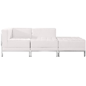 HERCULES Imagination Series Melrose White LeatherSoft 3 Piece Chair & Ottoman Set, ZB-IMAG-SET6-WH-GG