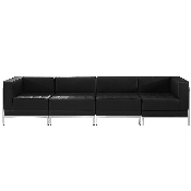 HERCULES Imagination Series Black LeatherSoft 4 Piece Lounge Set, ZB-IMAG-SET8-GG