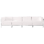 HERCULES Imagination Series Melrose White LeatherSoft 4 Piece Lounge Set, ZB-IMAG-SET8-WH-GG