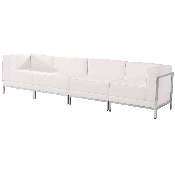 HERCULES Imagination Series Melrose White LeatherSoft 4 Piece Lounge Set, ZB-IMAG-SET8-WH-GG
