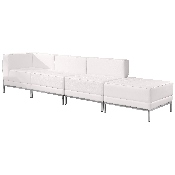 HERCULES Imagination Series Melrose White LeatherSoft 4 Piece Chair & Ottoman Set, ZB-IMAG-SET9-WH-GG