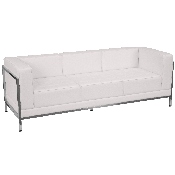 HERCULES Imagination Series Contemporary Melrose White LeatherSoft Sofa with Encasing Frame, ZB-IMAG-SOFA-WH-GG