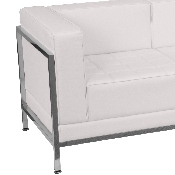 HERCULES Imagination Series Contemporary Melrose White LeatherSoft Sofa with Encasing Frame, ZB-IMAG-SOFA-WH-GG