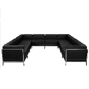 HERCULES Imagination Series Black LeatherSoft U-Shape Sectional Configuration, 10 Pieces, ZB-IMAG-U-SECT-SET1-GG