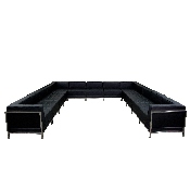 HERCULES Imagination Series Black LeatherSoft U-Shape Sectional Configuration, 13 Pieces, ZB-IMAG-U-SECT-SET2-GG