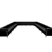 HERCULES Imagination Series Black LeatherSoft U-Shape Sectional Configuration, 16 Pieces, ZB-IMAG-U-SECT-SET3-GG