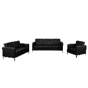 HERCULES Lacey Series Reception Set in Black LeatherSoft, ZB-LACEY-831-2-SET-BK-GG