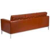 HERCULES Lacey Series Contemporary Cognac LeatherSoft Sofa with Stainless Steel Frame, ZB-LACEY-831-2-SOFA-COG-GG
