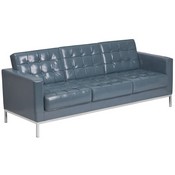 HERCULES Lacey Series Contemporary Gray LeatherSoft Sofa with Stainless Steel Frame, ZB-LACEY-831-2-SOFA-GY-GG