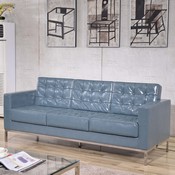 HERCULES Lacey Series Contemporary Gray LeatherSoft Sofa with Stainless Steel Frame, ZB-LACEY-831-2-SOFA-GY-GG