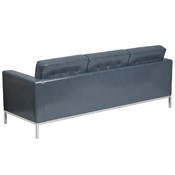HERCULES Lacey Series Contemporary Gray LeatherSoft Sofa with Stainless Steel Frame, ZB-LACEY-831-2-SOFA-GY-GG