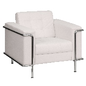HERCULES Lesley Series Contemporary Melrose White LeatherSoft Chair with Encasing Frame, ZB-LESLEY-8090-CHAIR-WH-GG