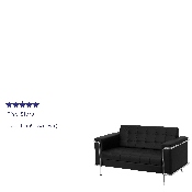 HERCULES Lesley Series Contemporary Black LeatherSoft Loveseat with Encasing Frame, ZB-LESLEY-8090-LS-BK-GG