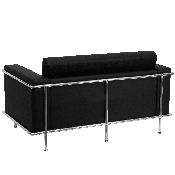 HERCULES Lesley Series Contemporary Black LeatherSoft Loveseat with Encasing Frame, ZB-LESLEY-8090-LS-BK-GG