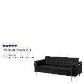 HERCULES Lesley Series Contemporary Black LeatherSoft Sofa with Encasing Frame, ZB-LESLEY-8090-SOFA-BK-GG