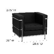 HERCULES Regal Series Contemporary Black LeatherSoft Chair with Encasing Frame, ZB-REGAL-810-1-CHAIR-BK-GG