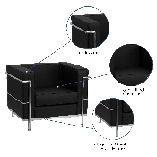 HERCULES Regal Series Contemporary Black LeatherSoft Chair with Encasing Frame, ZB-REGAL-810-1-CHAIR-BK-GG