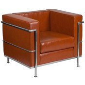 HERCULES Regal Series Contemporary Cognac LeatherSoft Chair with Encasing Frame, ZB-REGAL-810-1-CHAIR-COG-GG