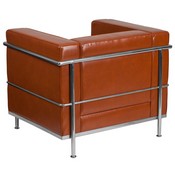 HERCULES Regal Series Contemporary Cognac LeatherSoft Chair with Encasing Frame, ZB-REGAL-810-1-CHAIR-COG-GG