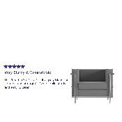 Hercules Regal Series Contemporary Gray LeatherSoft Chair with Encasing Frame, ZB-REGAL-810-1-CHAIR-GY-GG
