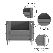 Hercules Regal Series Contemporary Gray LeatherSoft Chair with Encasing Frame, ZB-REGAL-810-1-CHAIR-GY-GG