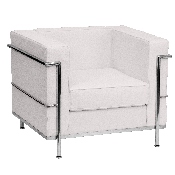 HERCULES Regal Series Contemporary Melrose White LeatherSoft Chair with Encasing Frame, ZB-REGAL-810-1-CHAIR-WH-GG