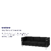 HERCULES Regal Series Contemporary Black LeatherSoft Sofa with Encasing Frame, ZB-REGAL-810-3-SOFA-BK-GG