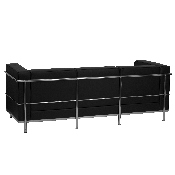 HERCULES Regal Series Contemporary Black LeatherSoft Sofa with Encasing Frame, ZB-REGAL-810-3-SOFA-BK-GG