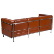 HERCULES Regal Series Contemporary Cognac LeatherSoft Sofa with Encasing Frame, ZB-REGAL-810-3-SOFA-COG-GG