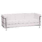 HERCULES Regal Series Contemporary Melrose White LeatherSoft Sofa with Encasing Frame, ZB-REGAL-810-3-SOFA-WH-GG