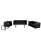 HERCULES Regal Series Reception Set in Black LeatherSoft, ZB-REGAL-810-SET-BK-GG