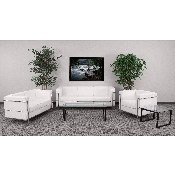HERCULES Regal Series Reception Set in Melrose White LeatherSoft, ZB-REGAL-810-SET-WH-GG